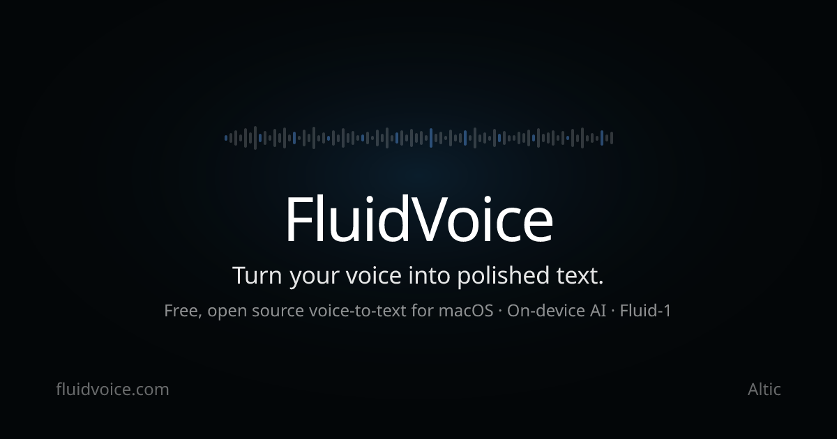 FluidVoice screenshot, as published by FluidVoice